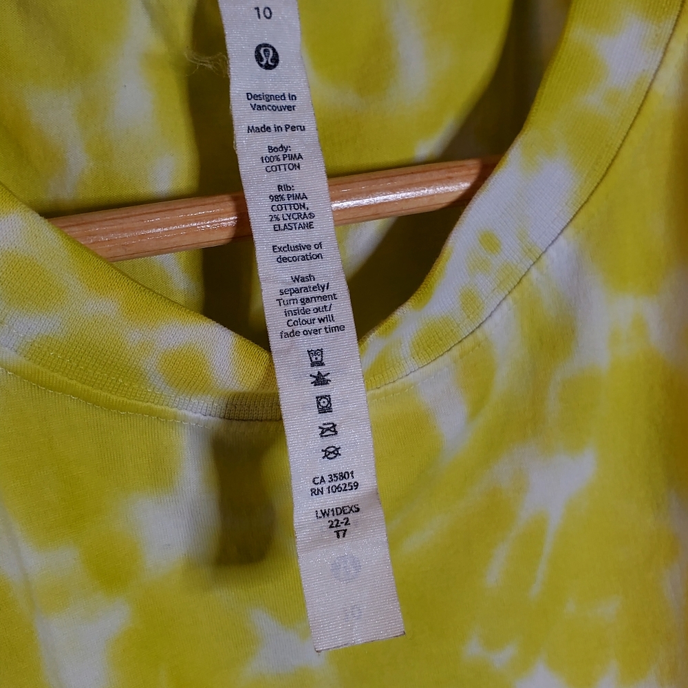 Lululemon All Yours Bright Neon Green/yellow cropped athletic top Size 10 - Picture 7 of 10